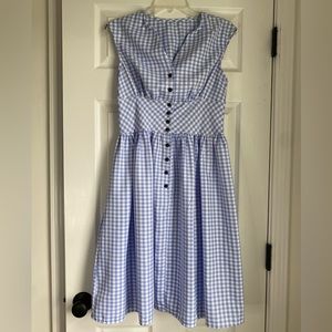 Blue and White Plaid, Button-down 1940’s/1950’s Dress